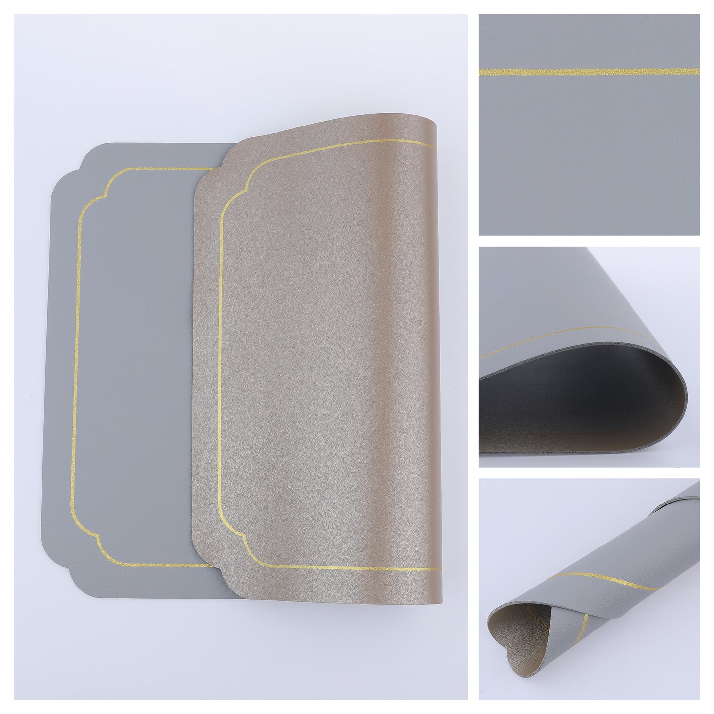 Placemats Set of 6 Leather for Kitchen Dining Table Decor Washable Heat Resistant 18*12in