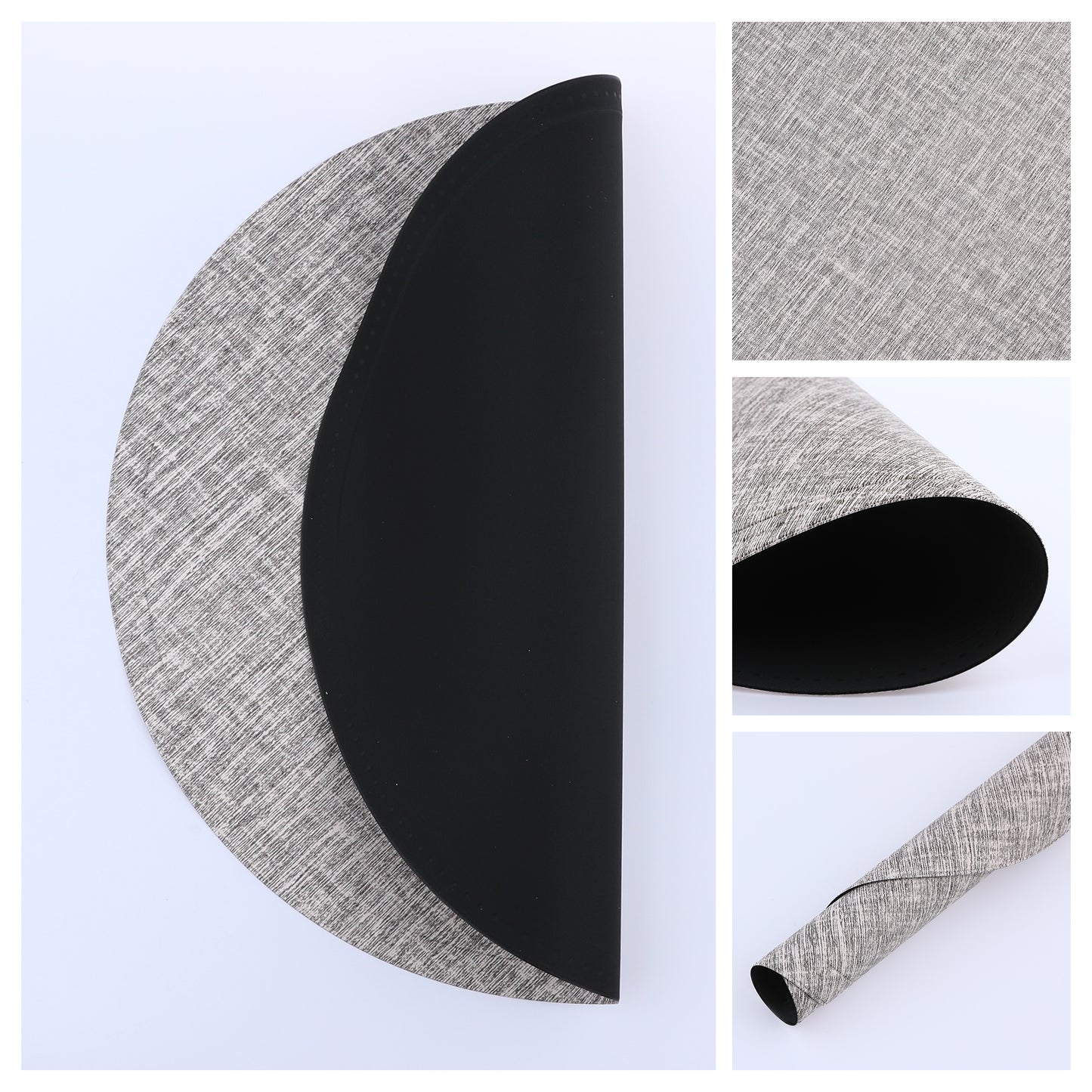 Placemats Set of 6 PU for Kitchen Dining Table Decor Wipeable 15*15in