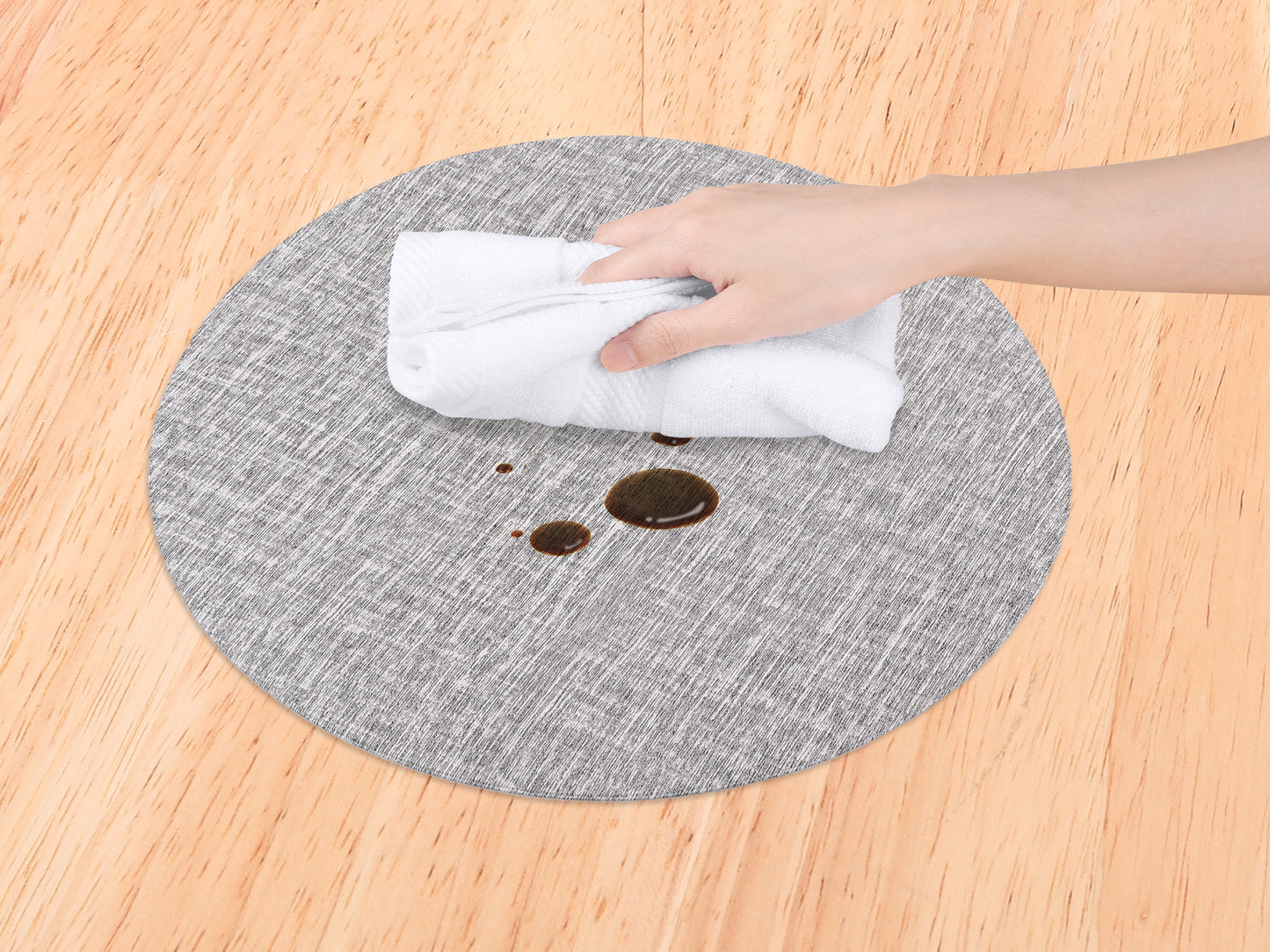 Placemats Set of 6 PU for Kitchen Dining Table Decor Wipeable 15*15in