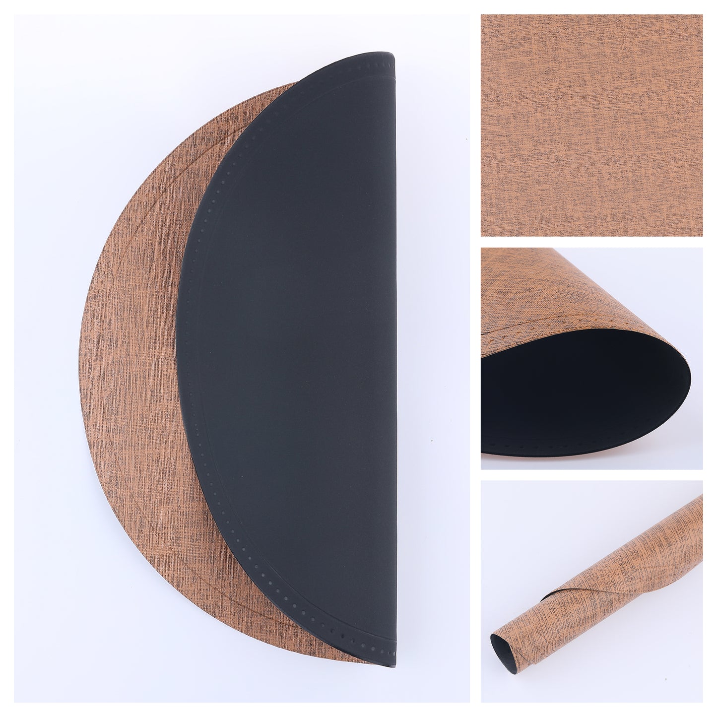 Placemats Set of 6 PU for Kitchen Dining Table Decor Wipeable 15*15in