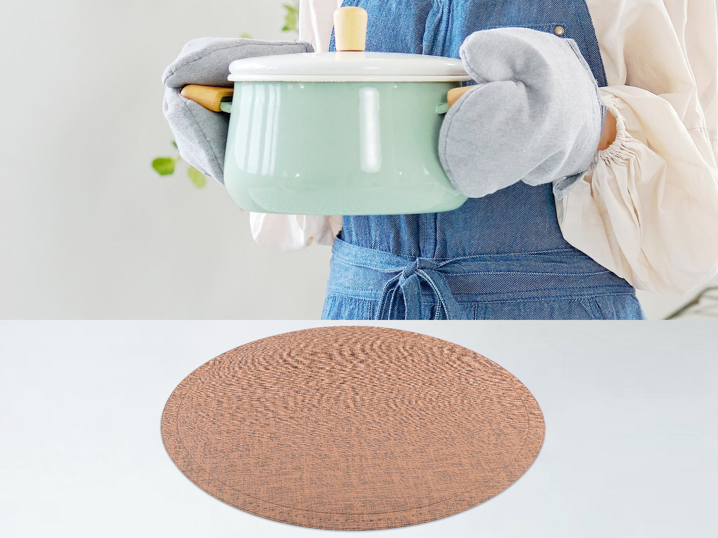 Placemats Set of 6 PU for Kitchen Dining Table Decor Wipeable 15*15in