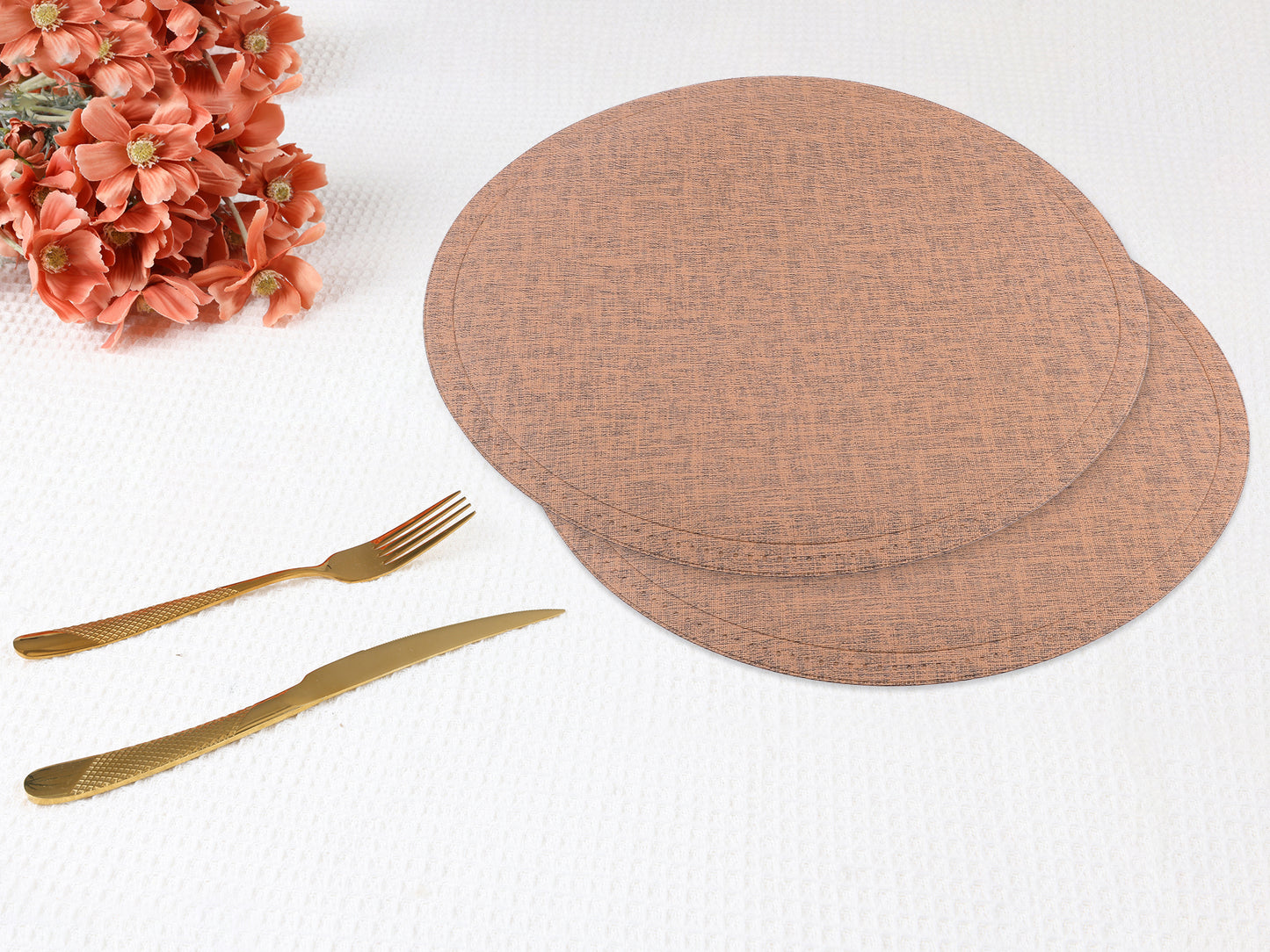Placemats Set of 6 PU for Kitchen Dining Table Decor Wipeable 15*15in