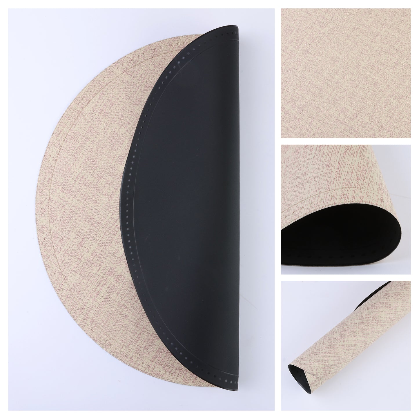 Placemats Set of 6 PU for Kitchen Dining Table Decor Wipeable 15*15in