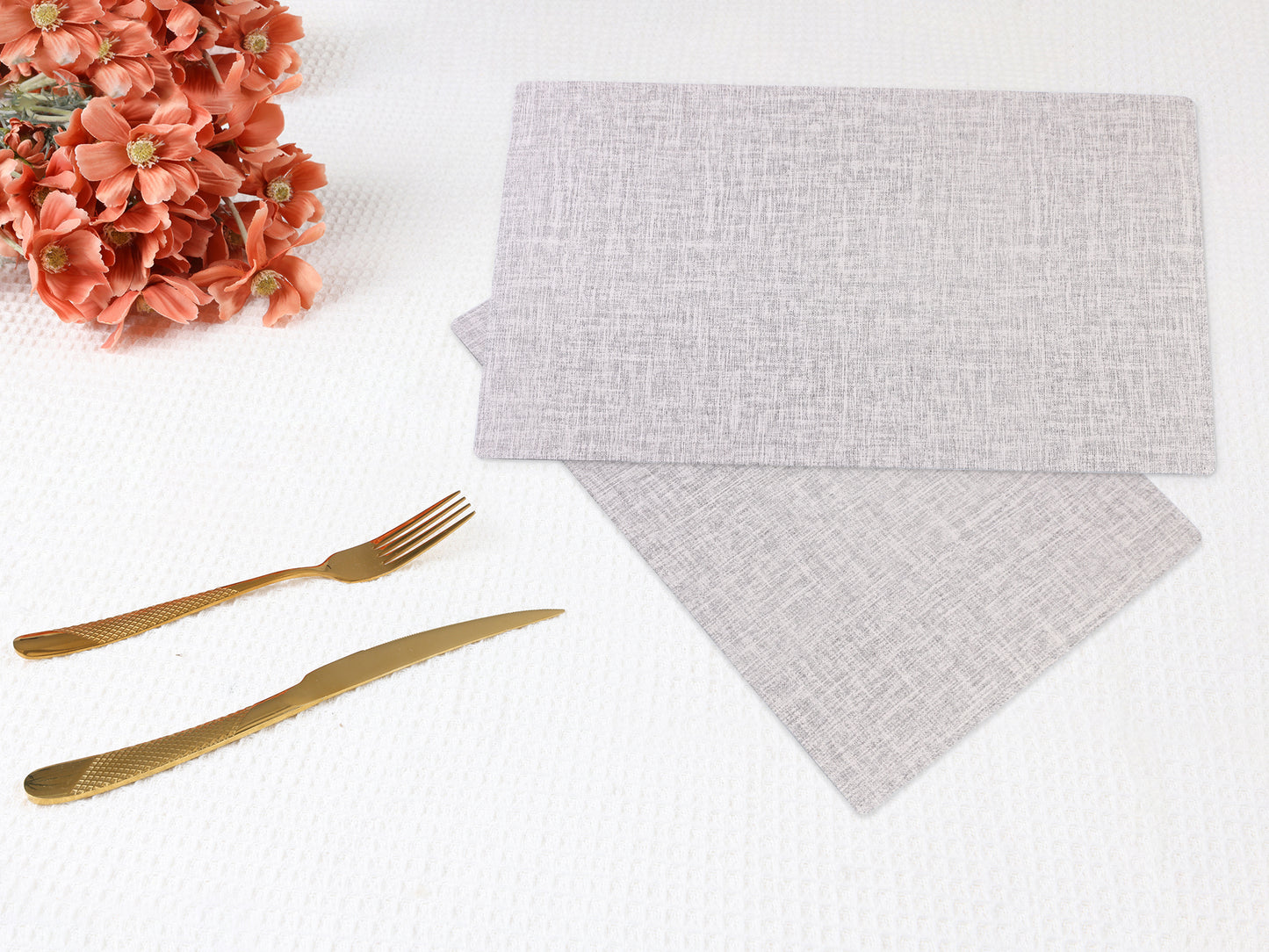 Placemats Set of 6 PU for Kitchen Dining Table Decor Washable Heat Resistant 18*12in