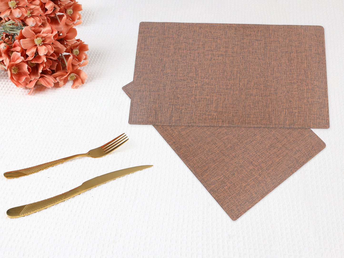 Placemats Set of 6 PU for Kitchen Dining Table Decor Washable Heat Resistant 18*12in