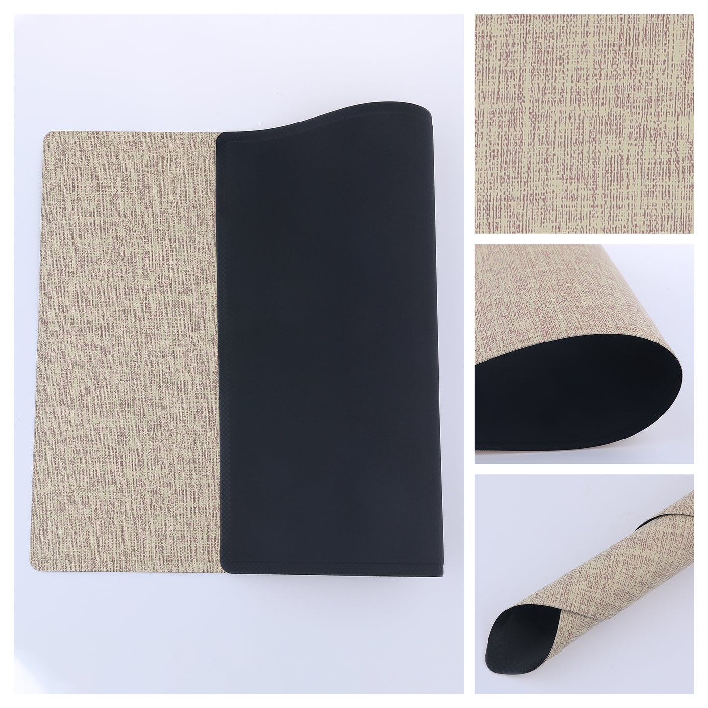 Placemats Set of 6 PU for Kitchen Dining Table Decor Washable Heat Resistant 18*12in