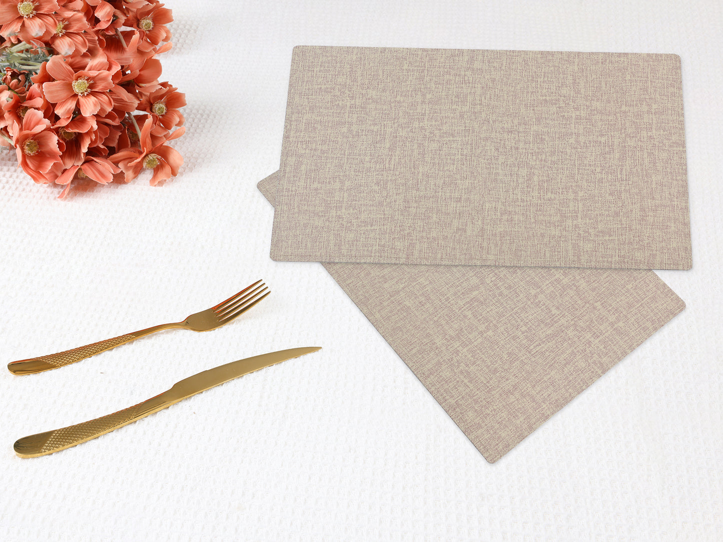 Placemats Set of 6 PU for Kitchen Dining Table Decor Washable Heat Resistant 18*12in