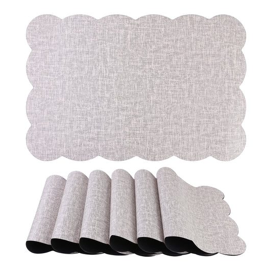 Placemats Set of 6 Ruffle Placemats for Kitchen Dining Table Decor Table Placemats 18*12in