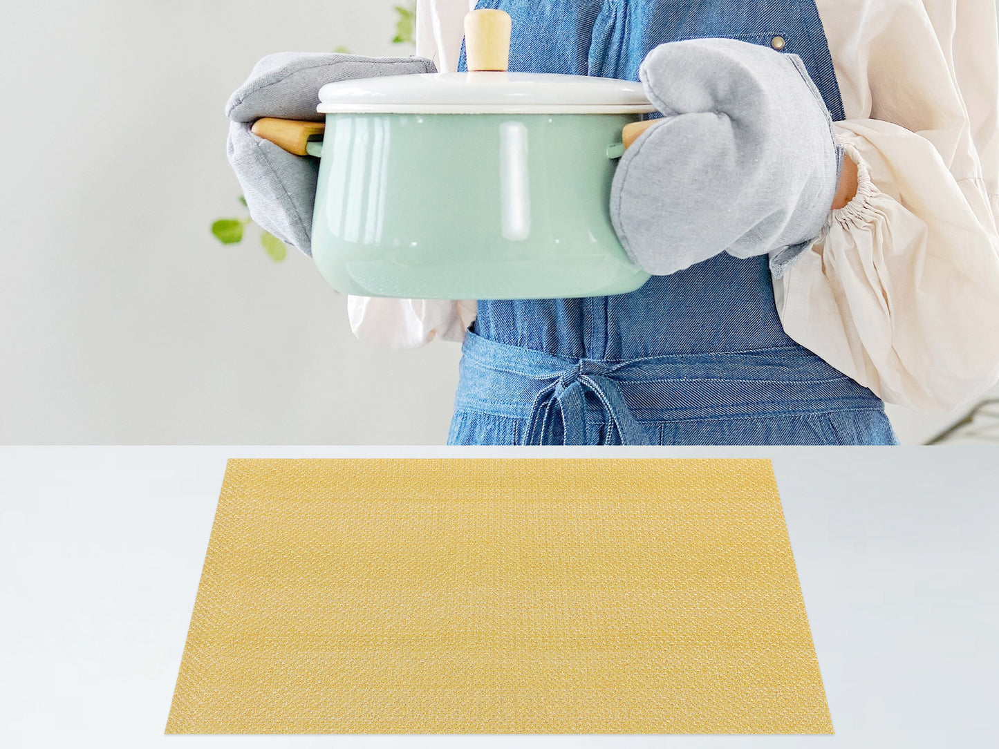Placemats Set of 6 PVC for Dining Table Decor Indoor Outdoor Washable 18*12in