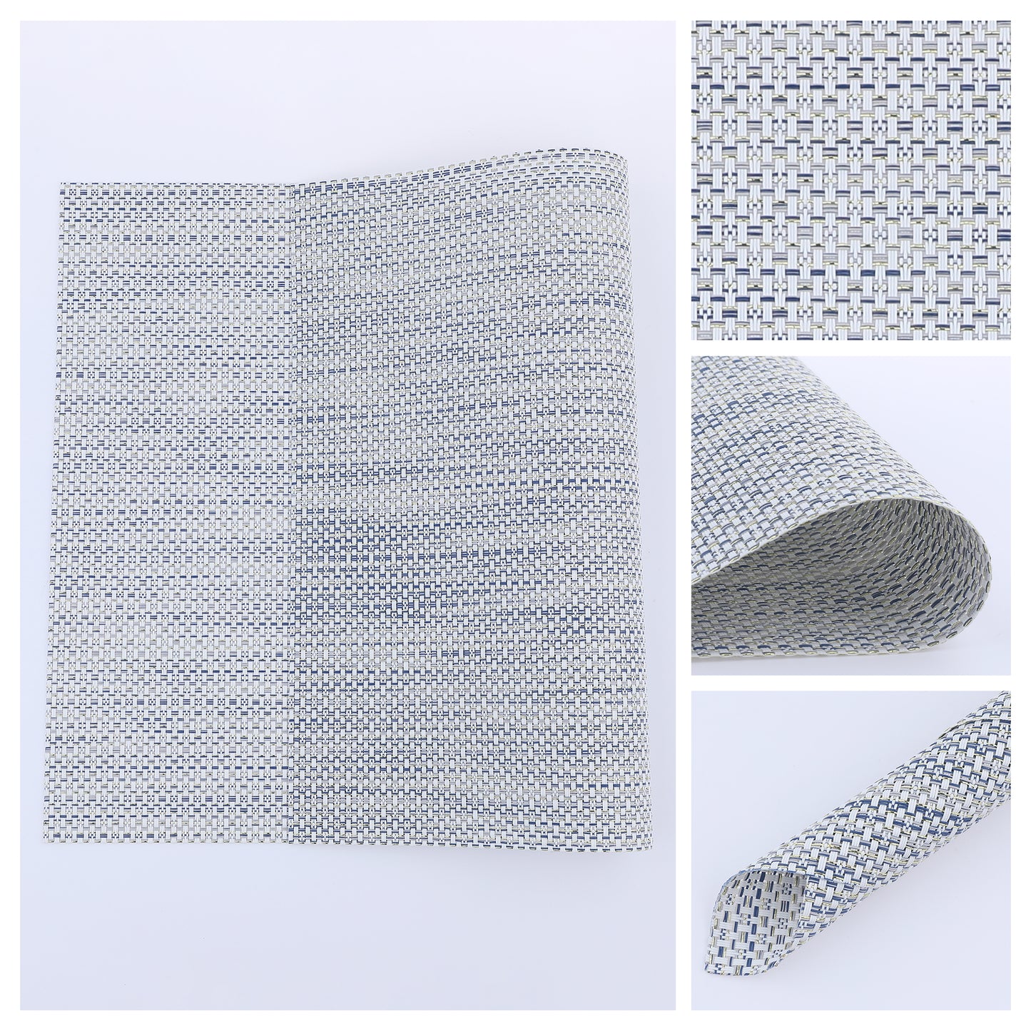 Placemats Set of 6 PVC Solid for Dining Table Decor Washable 18*12in