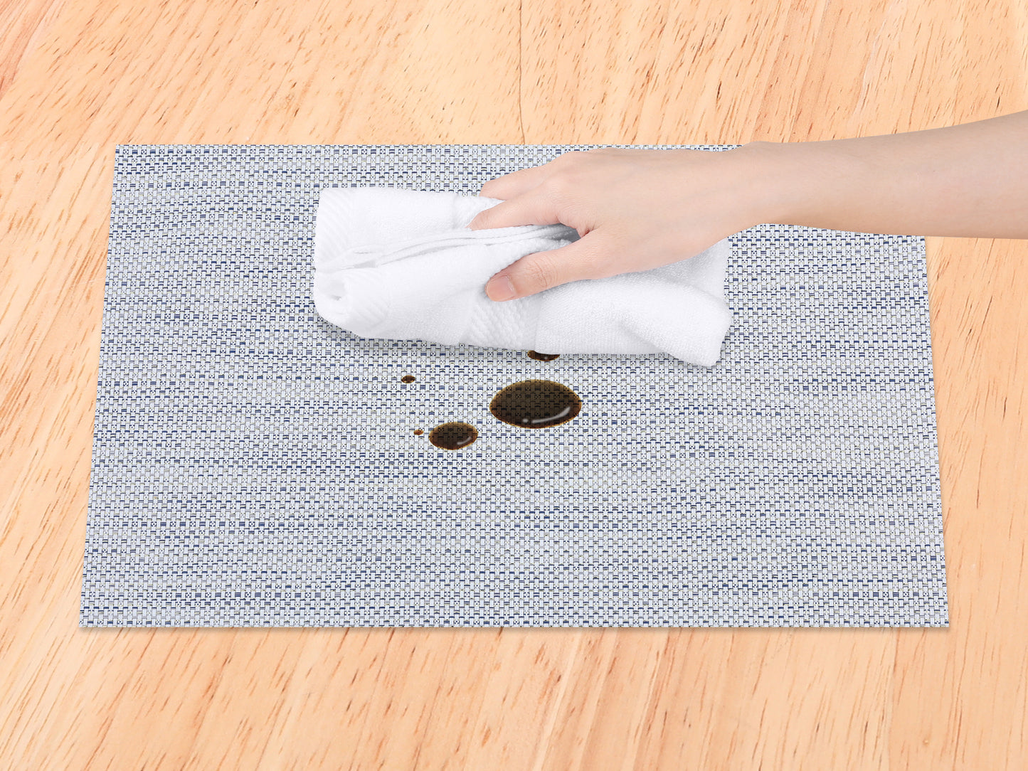 Placemats Set of 6 PVC Solid for Dining Table Decor Washable 18*12in