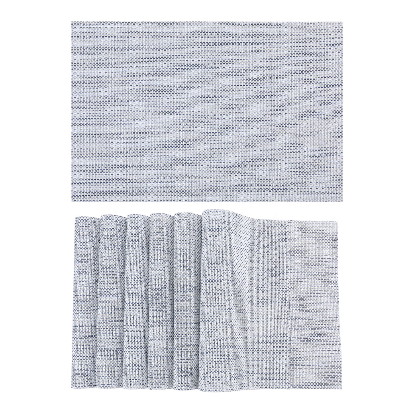 Placemats Set of 6 PVC Solid for Dining Table Decor Washable 18*12in