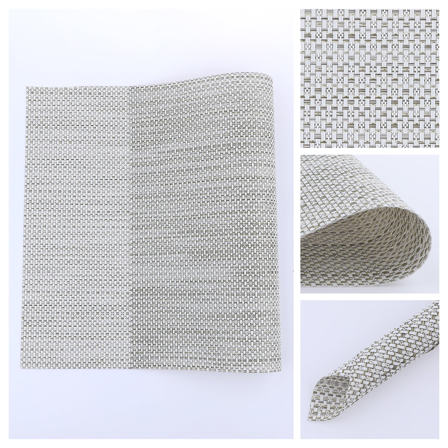 Placemats Set of 6 PVC Solid for Dining Table Decor Washable 18*12in