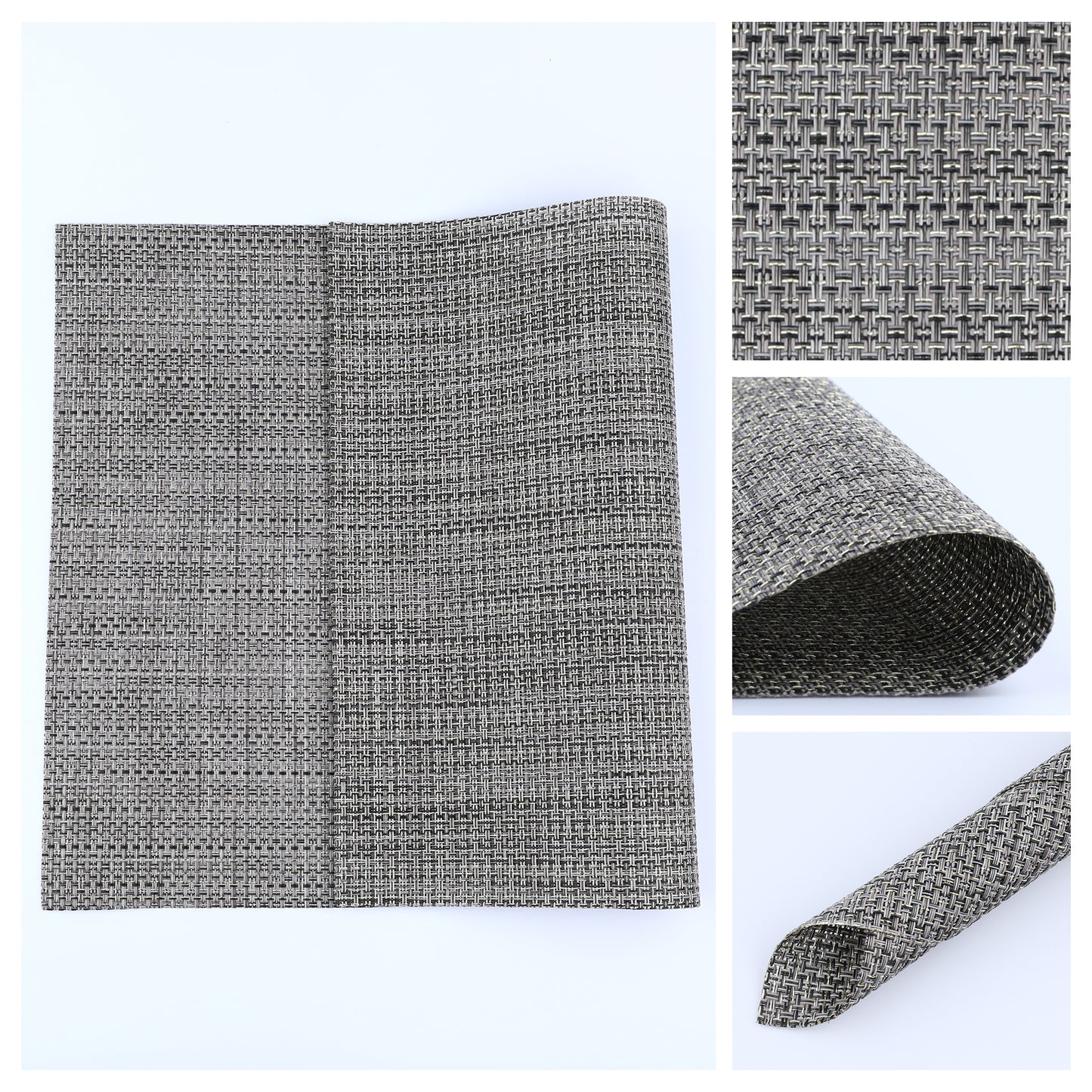 Placemats Set of 6 PVC Solid for Dining Table Decor Washable 18*12in
