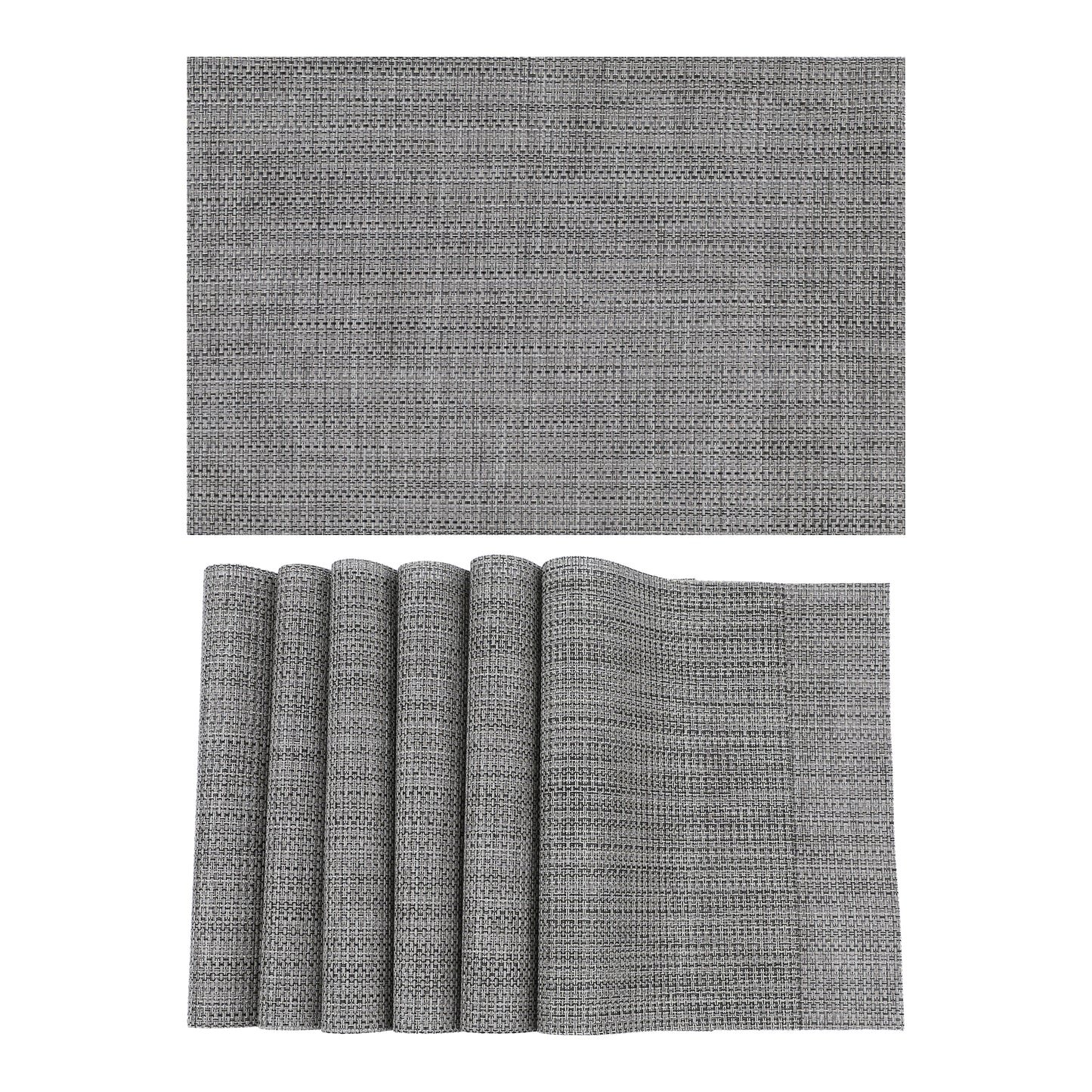 Placemats Set of 6 PVC Solid for Dining Table Decor Washable 18*12in
