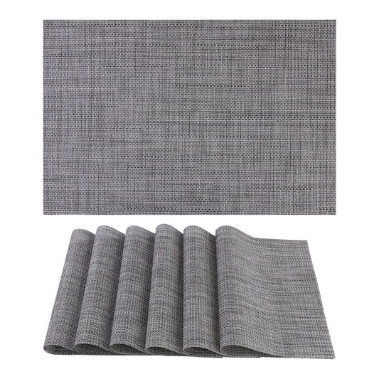 Placemats Set of 6 Solid for Dining Table Decor Washable 18*12in