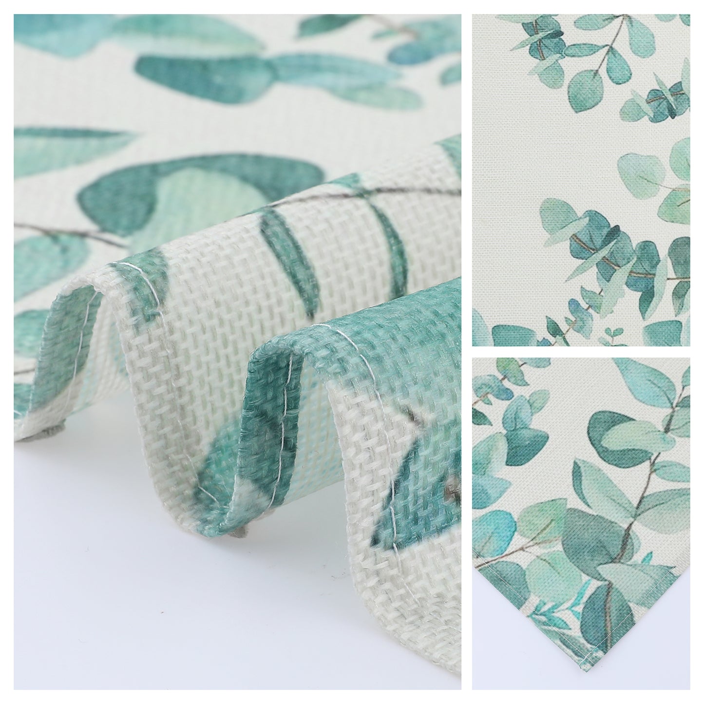 Farmhouse Leaf Placemats Set of 6 Linen for Dining Table Decor Washable Wipe Clean 18*12in