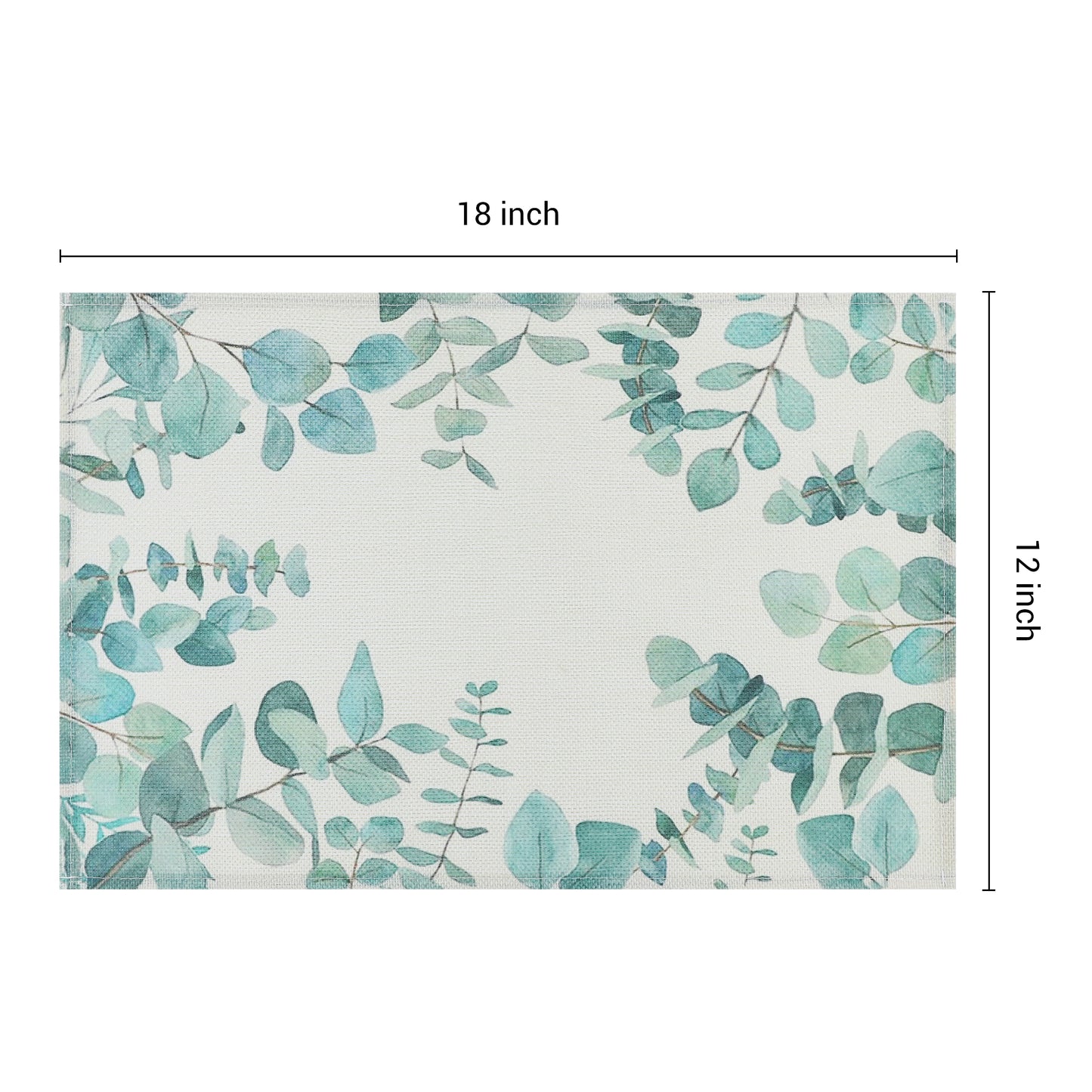 Farmhouse Leaf Placemats Set of 6 Linen for Dining Table Decor Washable Wipe Clean 18*12in