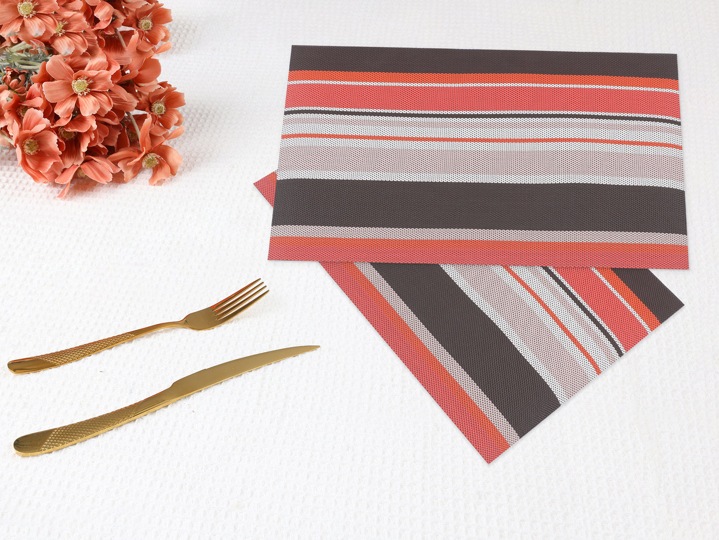 Morden Placemats Set of 6 PVC for Dining Table Decor Wipe Clean 18*12in