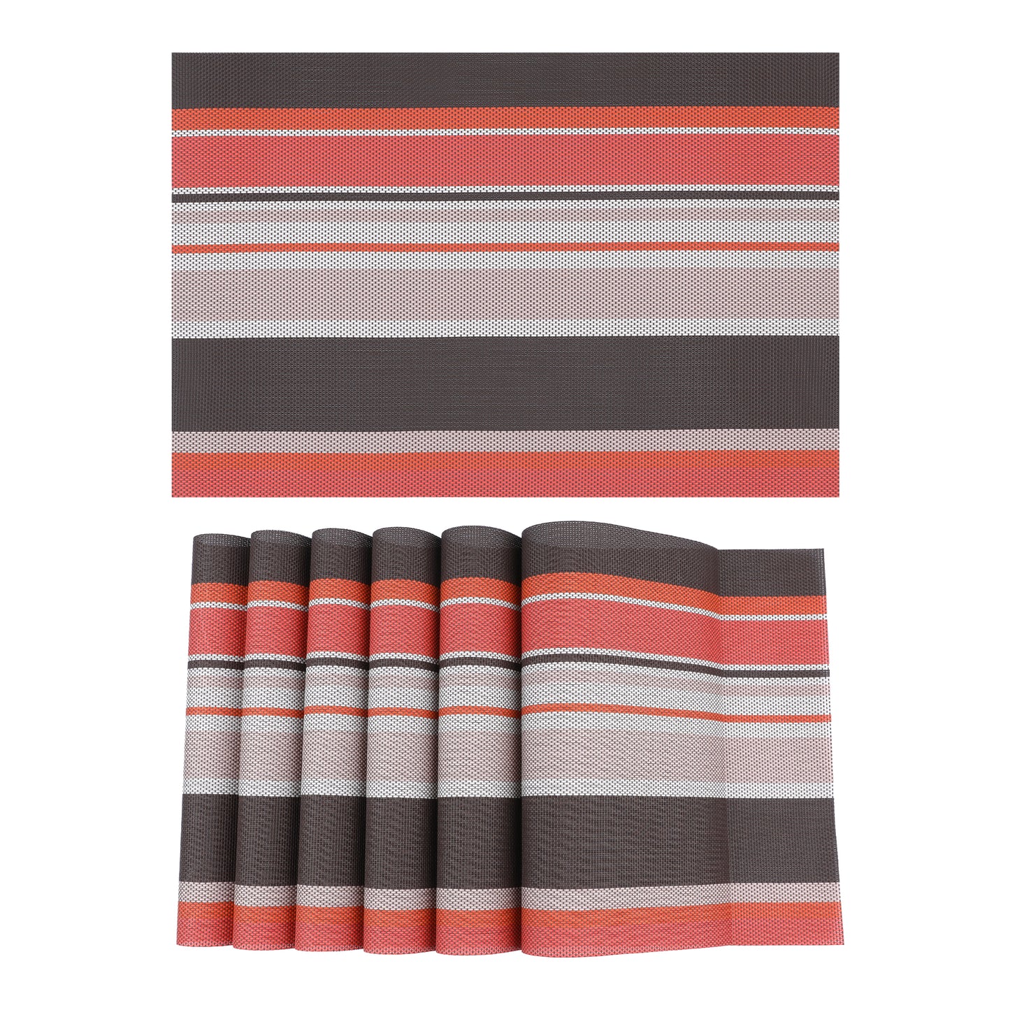 Morden Placemats Set of 6 PVC for Dining Table Decor Wipe Clean 18*12in