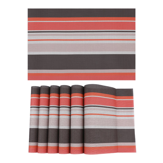 Morden Placemats Set of 6 for Dining Table Decor Wipe Clean 18*12in