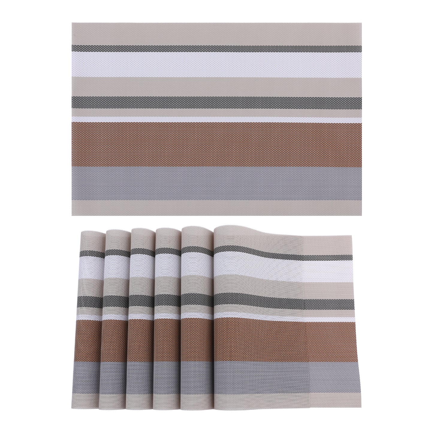 Morden Placemats Set of 6 PVC for Dining Table Decor Wipe Clean 18*12in