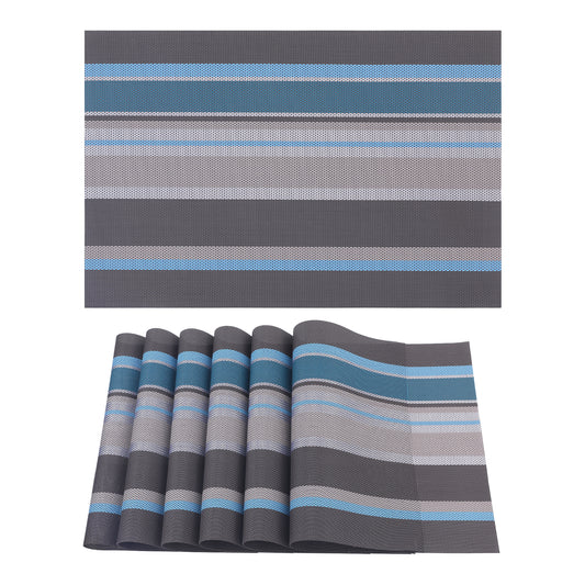 Morden Placemats Set of 6 for Dining Table Decor Wipe Clean 18*12in