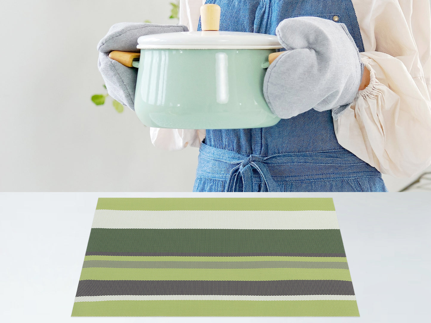 Morden Placemats Set of 6 PVC for Dining Table Decor Wipe Clean 18*12in