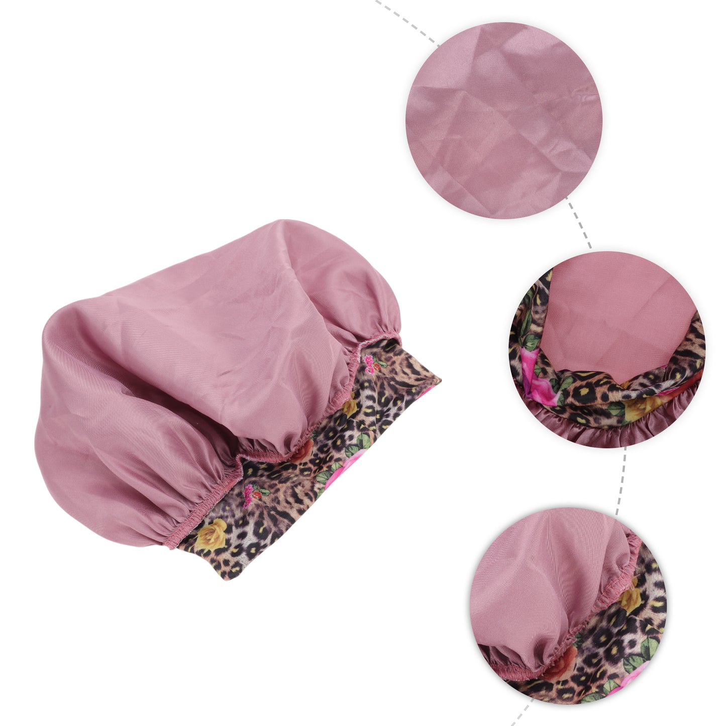 1 Pc Women Durable Shower Cap for Bathroom Hotel Rose Gold Tone