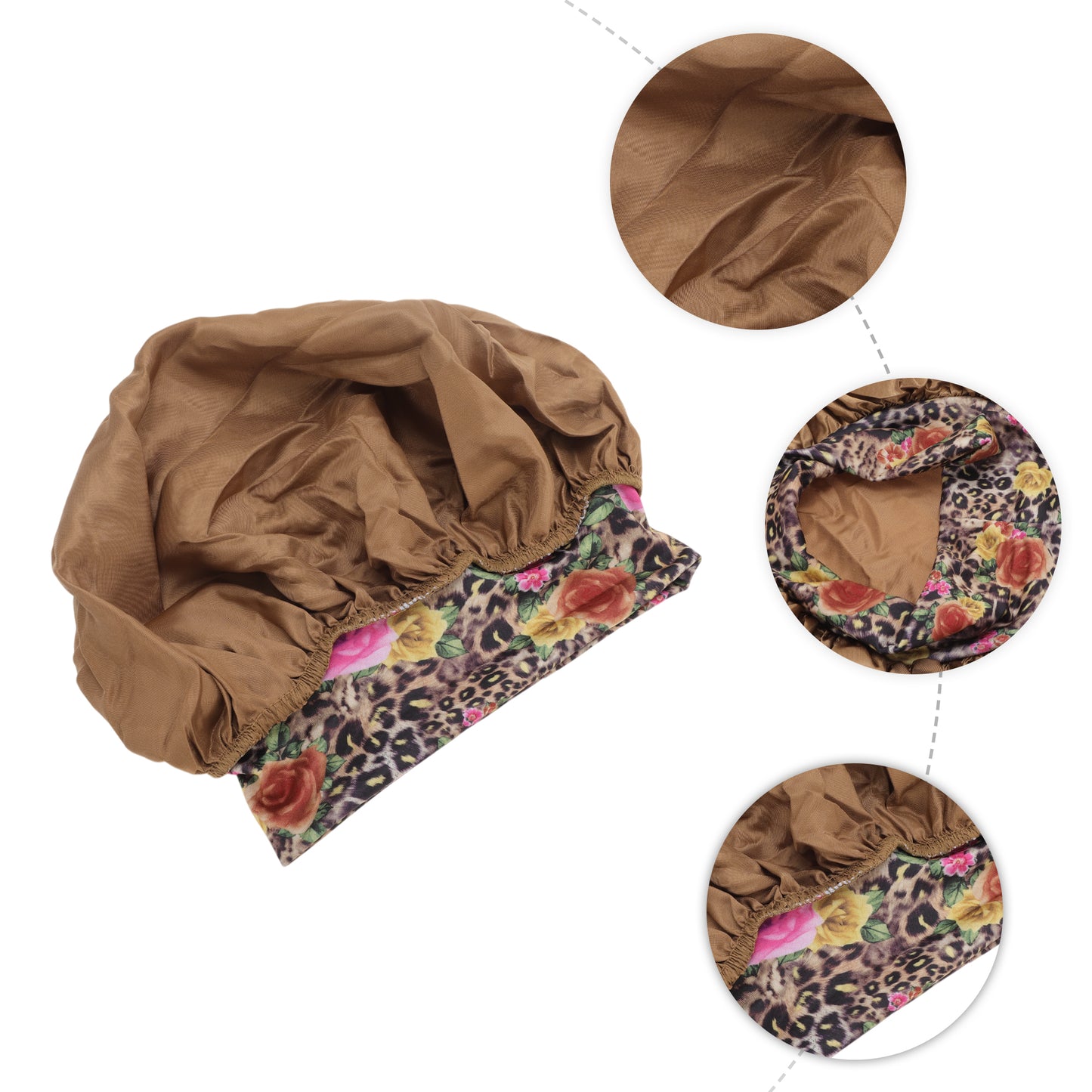 1 Pc Women Durable Shower Cap for Bathroom Hotel Champagne