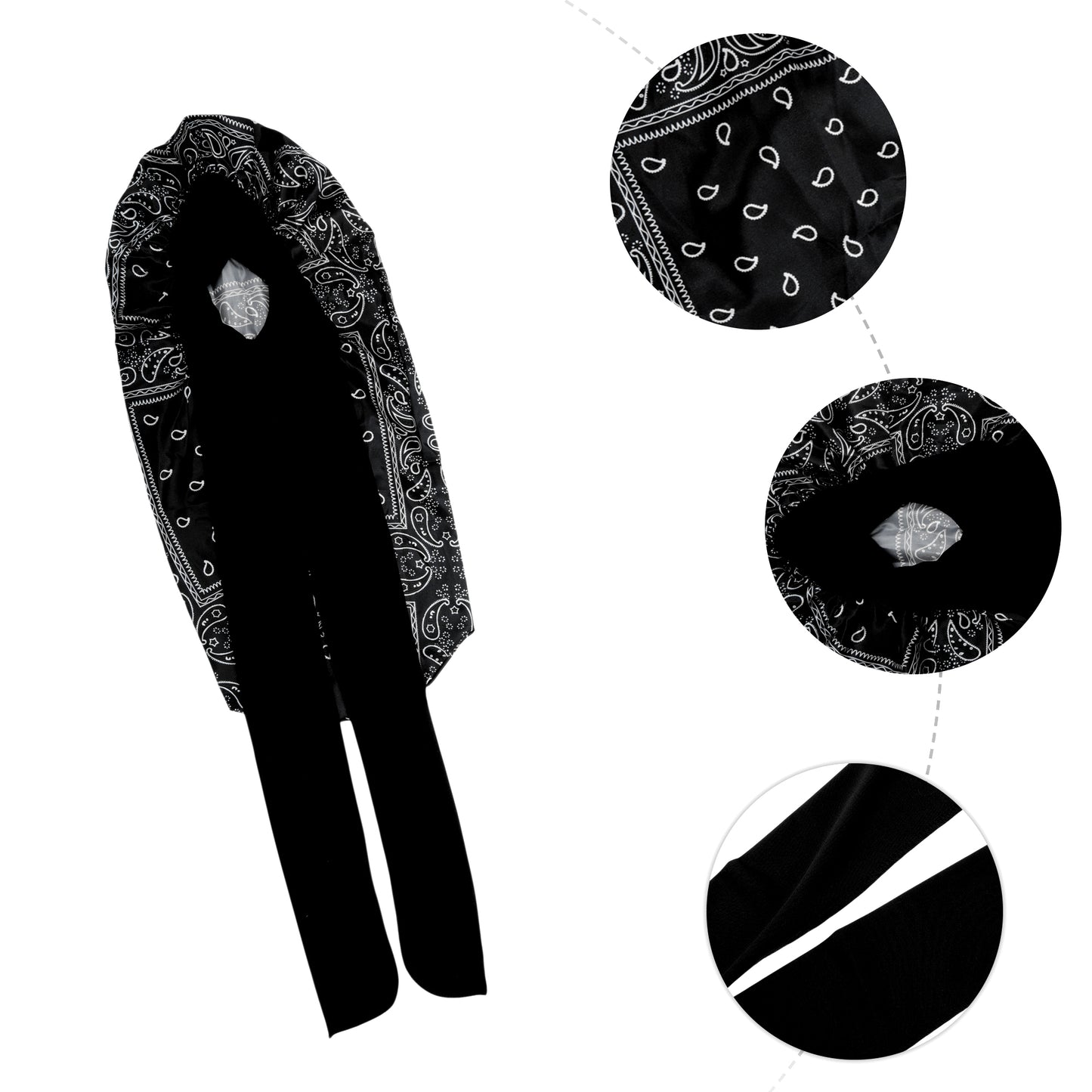 1 Pc Women Ribbon Shower Cap for Business Travel Black