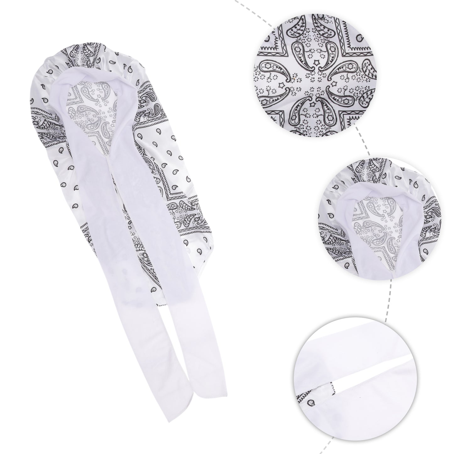 1 Pc Women Ribbon Shower Cap for Business Travel White