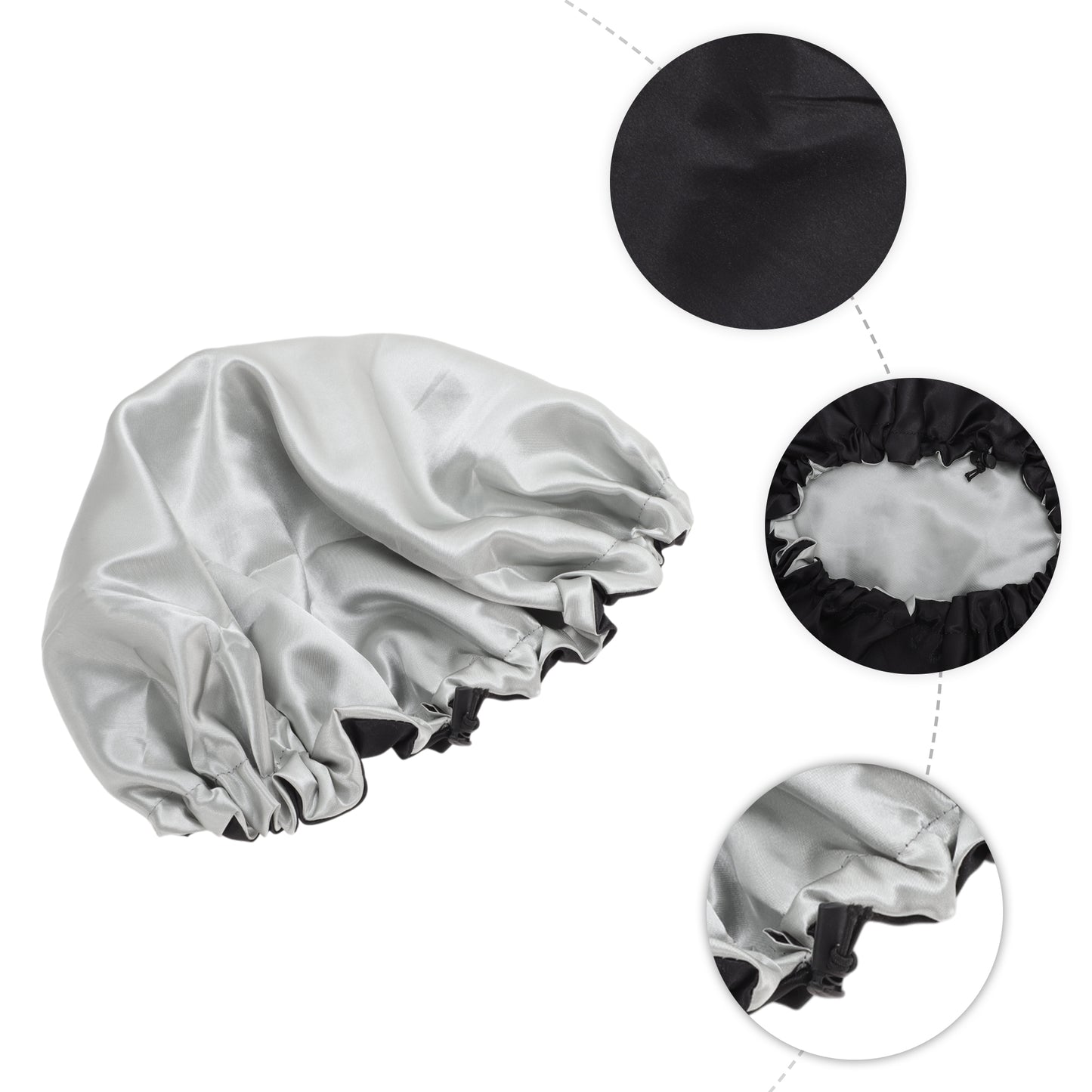 1 Pc Women Adjustable Double Layer Shower Cap for Business Travel Pink