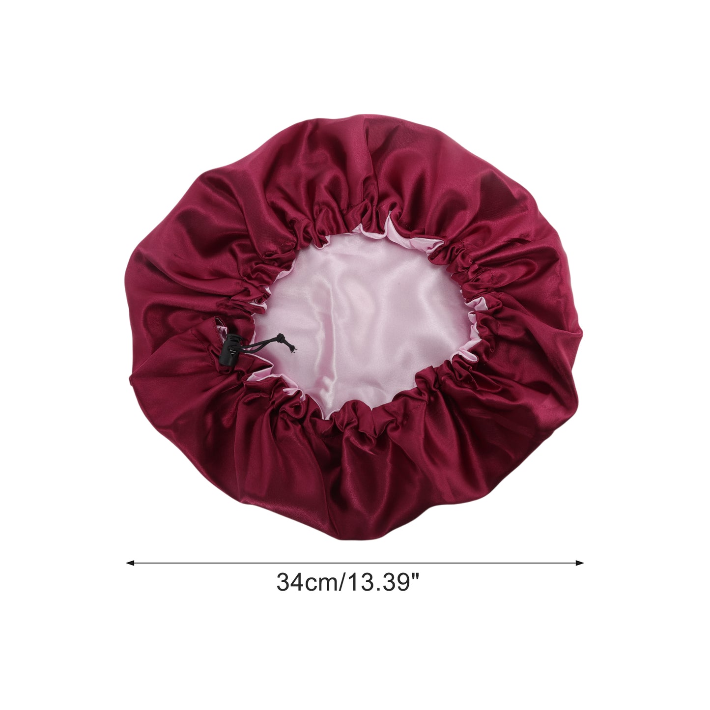1 Pc Women Adjustable Double Layer Shower Cap for Business Travel Wine Red