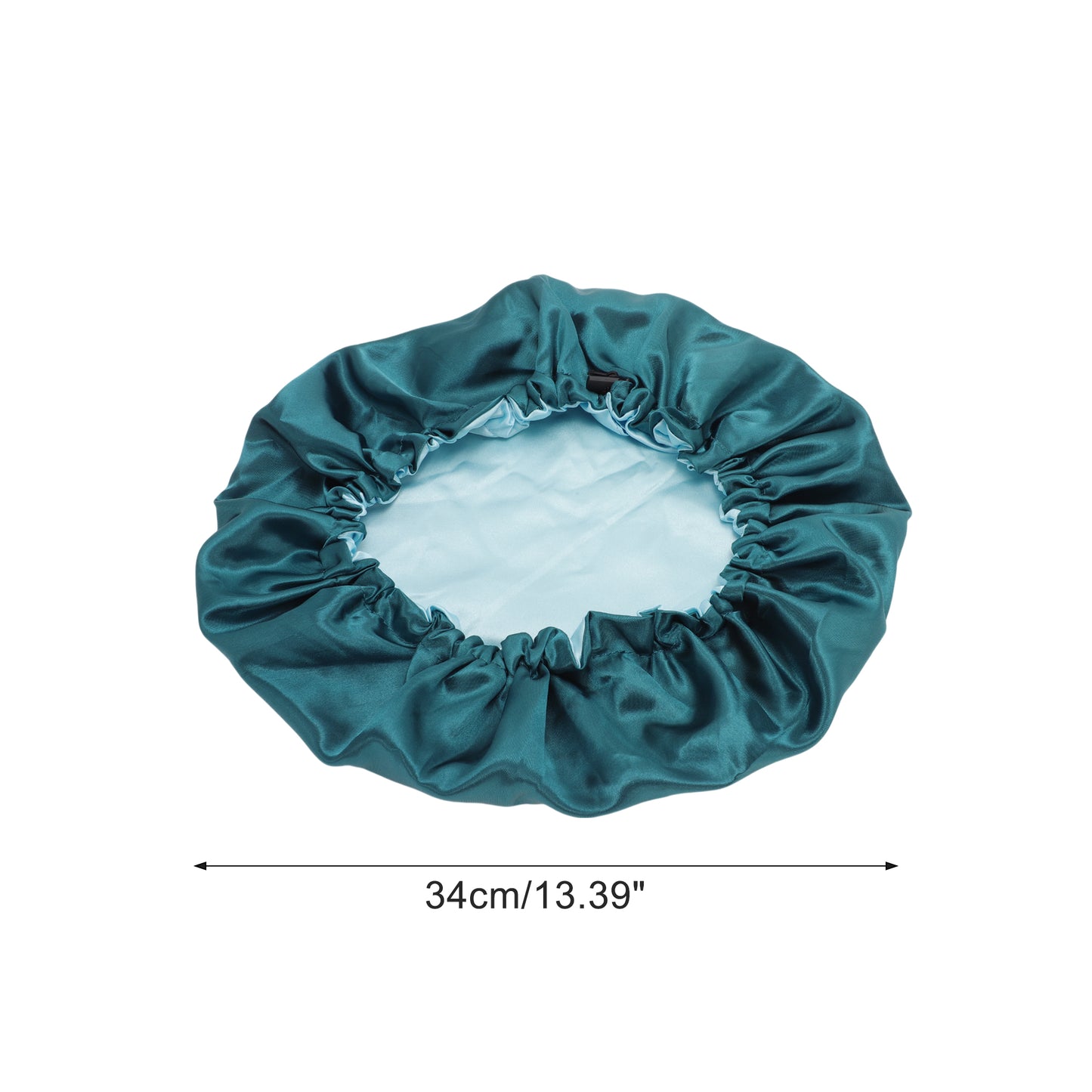 1 Pc Women Adjustable Double Layer Shower Cap for Business Travel Peacock Blue