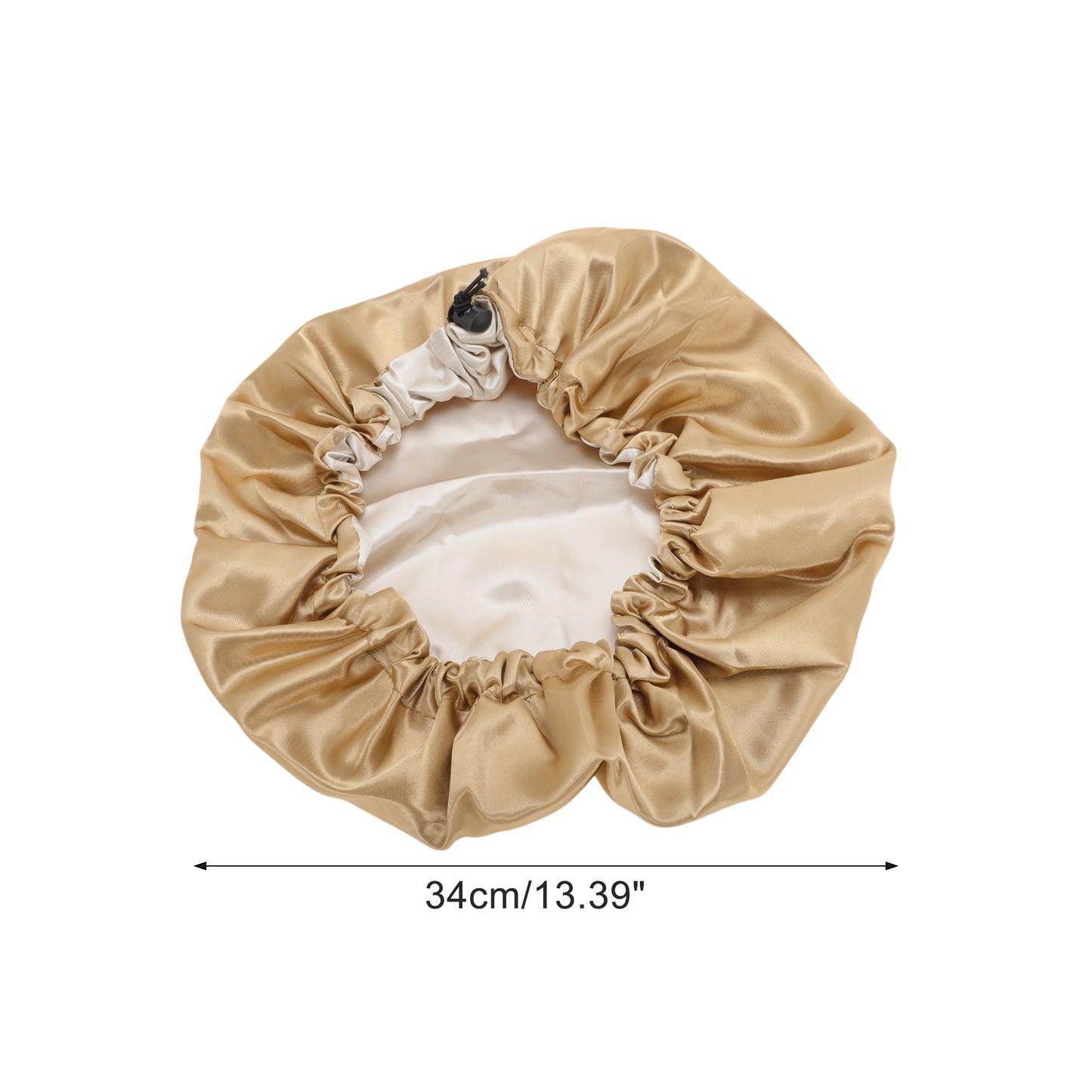 1 Pc Women Adjustable Double Layer Shower Cap for Business Travel Champagne
