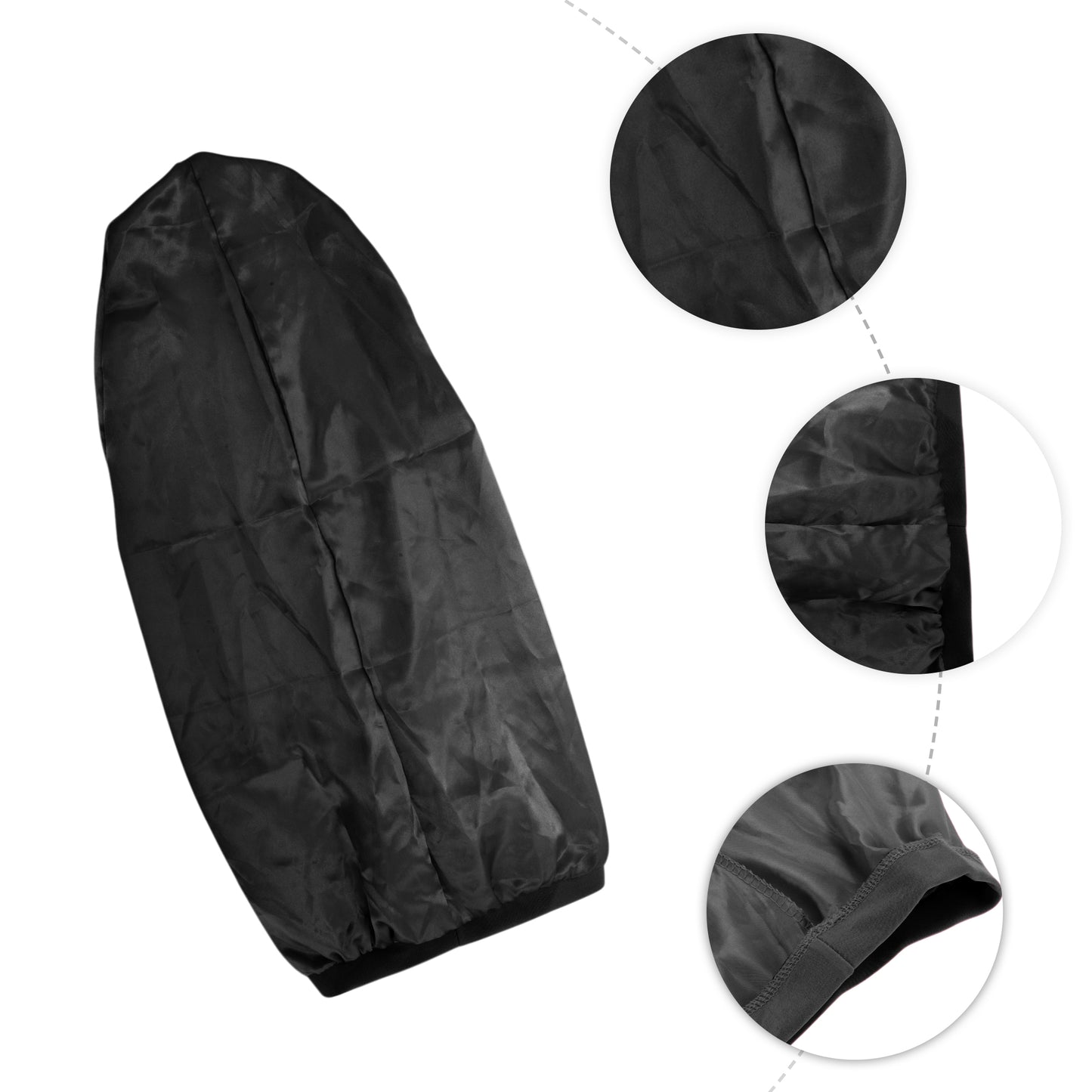 1 Pc Women Adjustable Double Layer Shower Cap for Business Travel Black