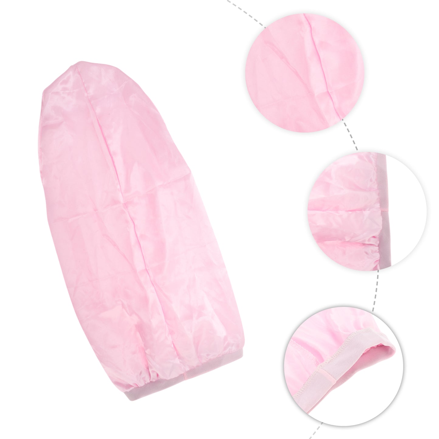1 Pc Women Adjustable Double Layer Shower Cap for Business Travel Pink
