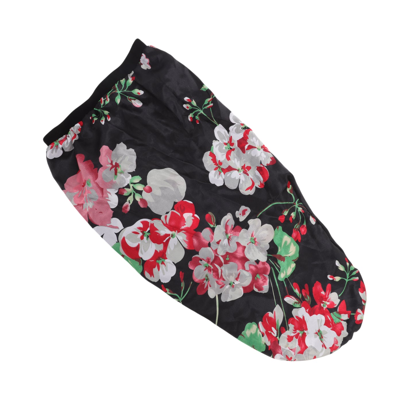 1 Pc Women Adjustable Double Layer Shower Cap for Business Travel Black Flower