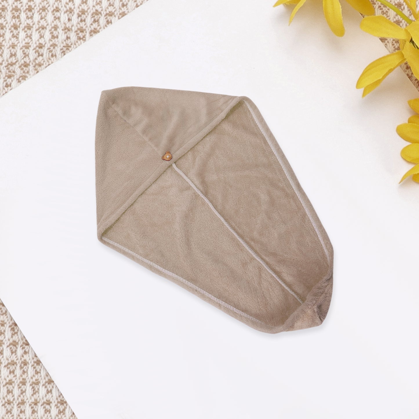 1 Pc Women Single Layer Head Towel Hair Towel Cap for Travel Brown
