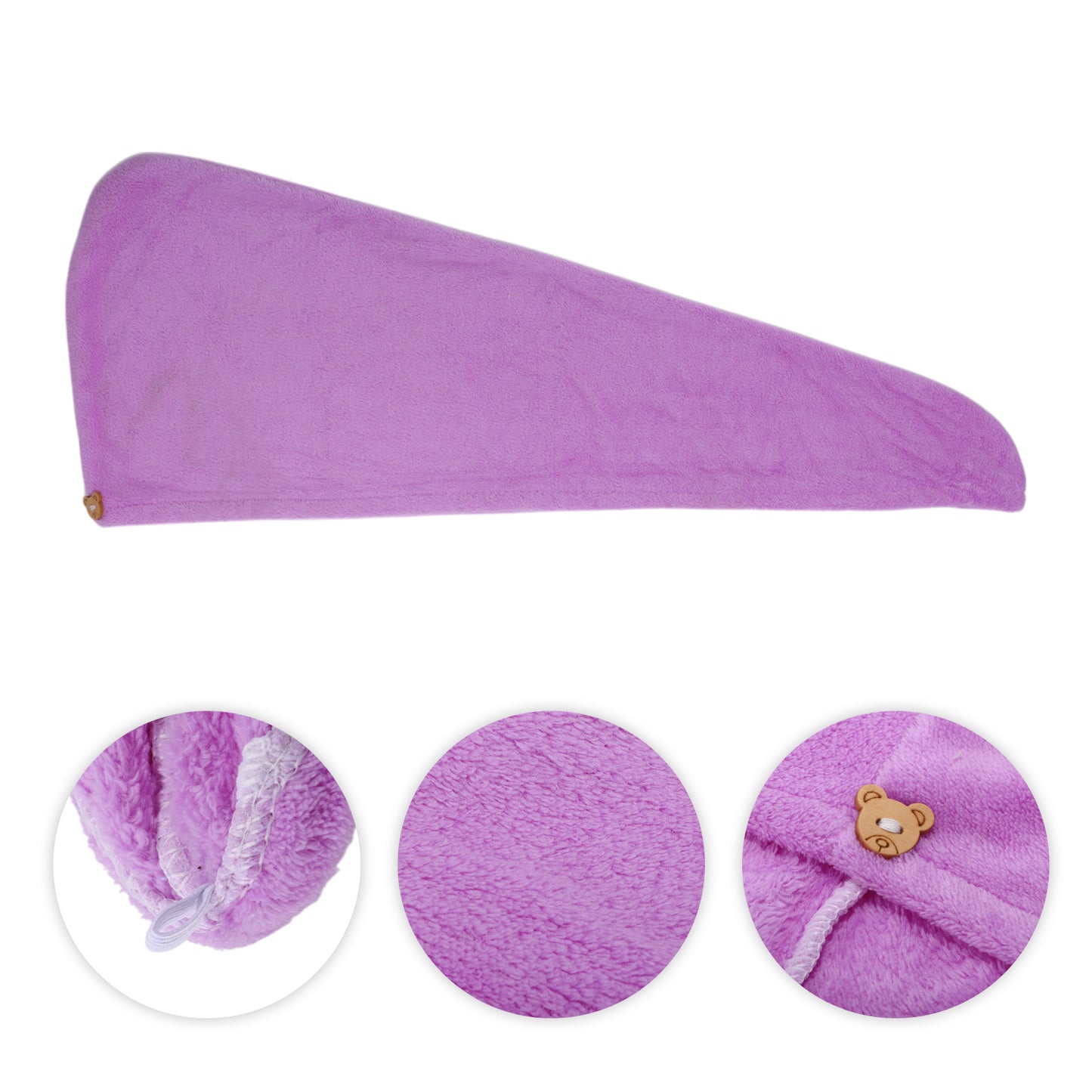 1 Pc Women Single Layer Head Towel Hair Towel Cap for Travel Purple