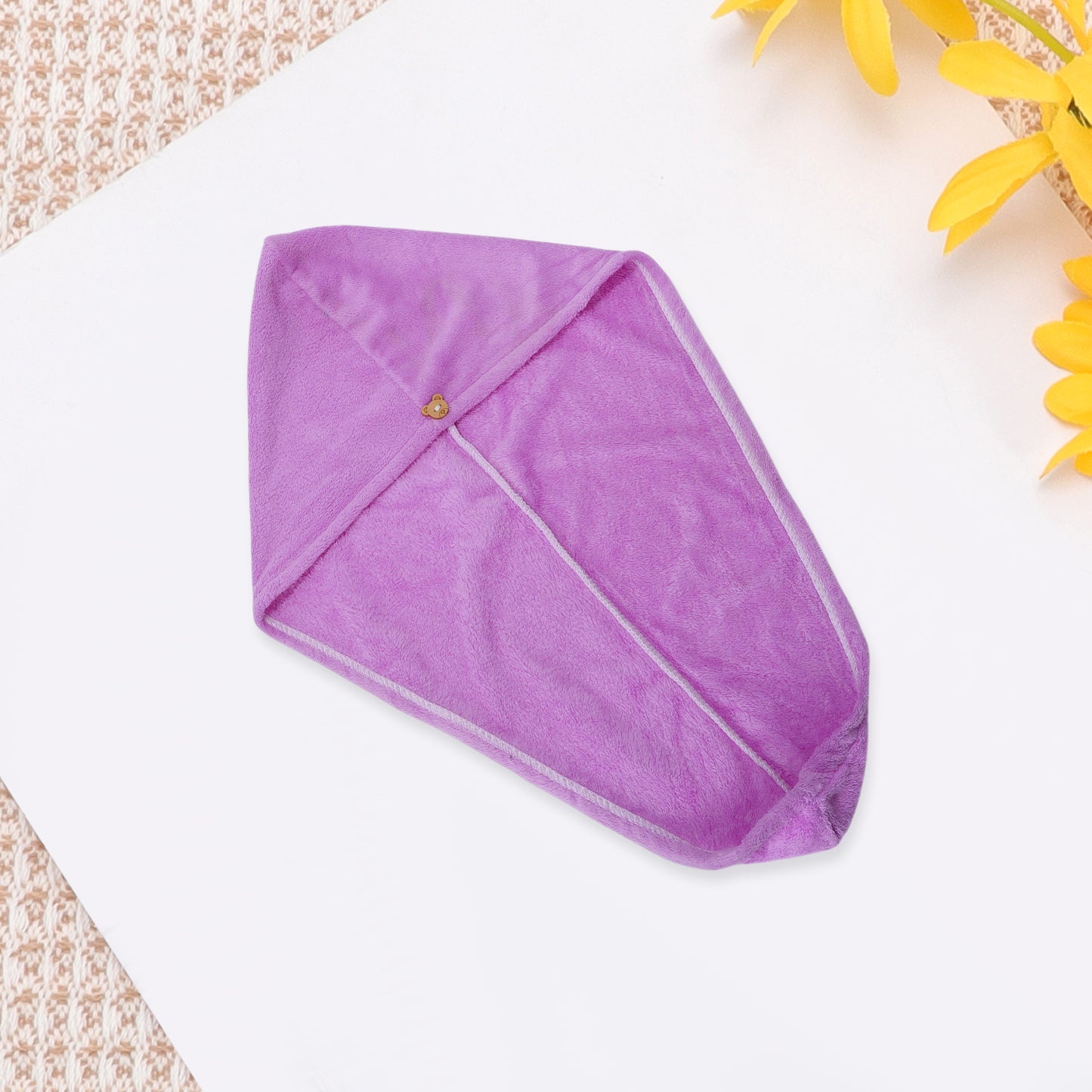 1 Pc Women Single Layer Head Towel Hair Towel Cap for Travel Purple