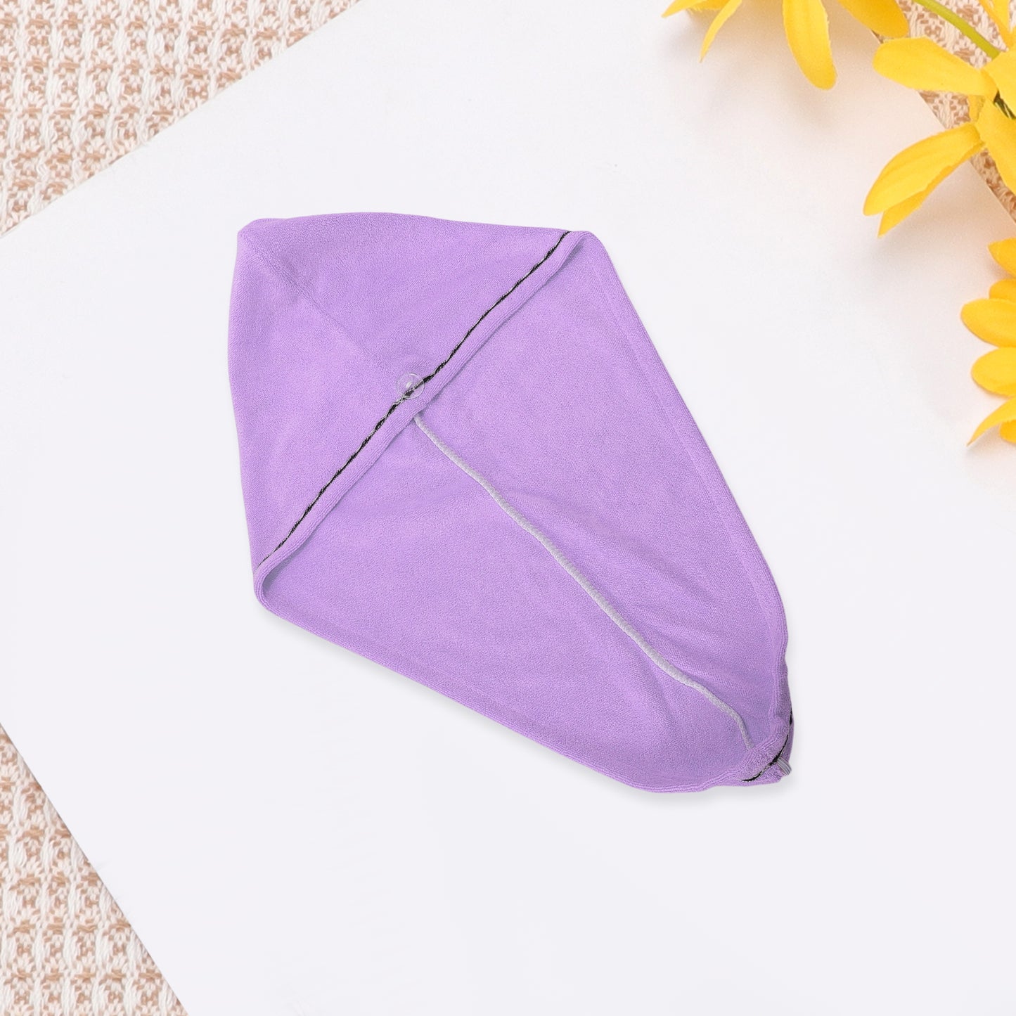 1 Pc Women Single Thick Layer Head Towel Cap Hair Drying Towel Cap Purple