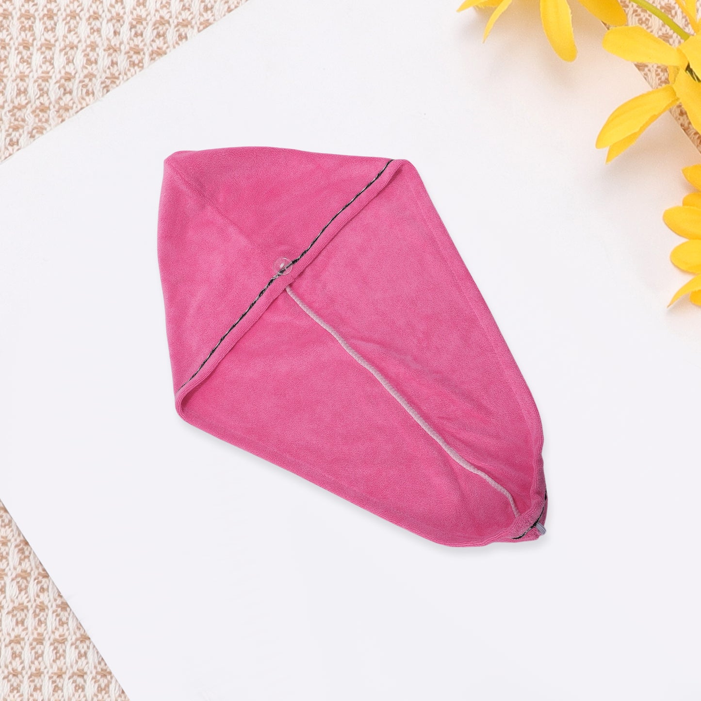 1 Pc Women Single Thick Layer Head Towel Cap Hair Drying Towel Cap Pink