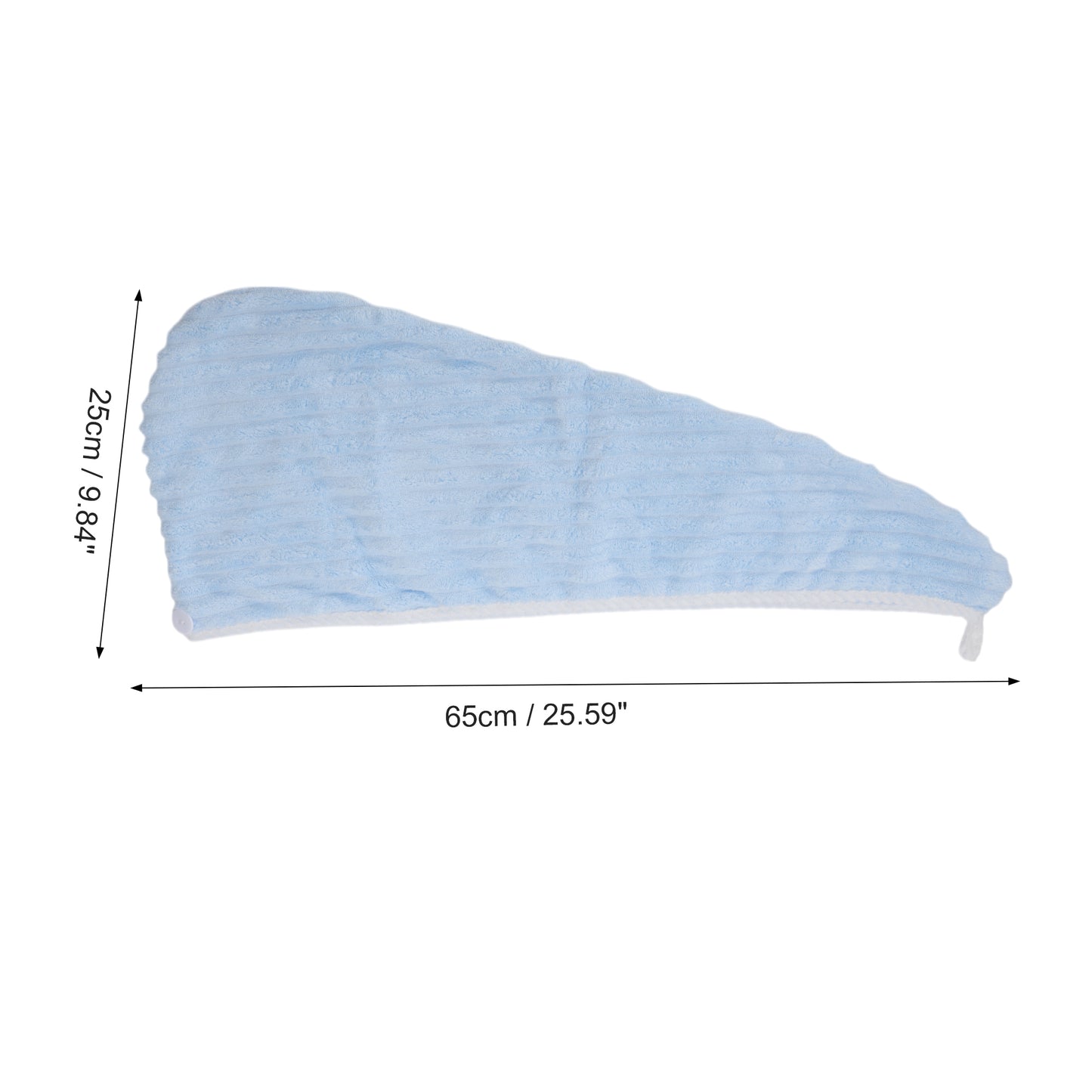 Women Single Thick Layer Head Towel Hair Drying Towel Cap Light Blue
