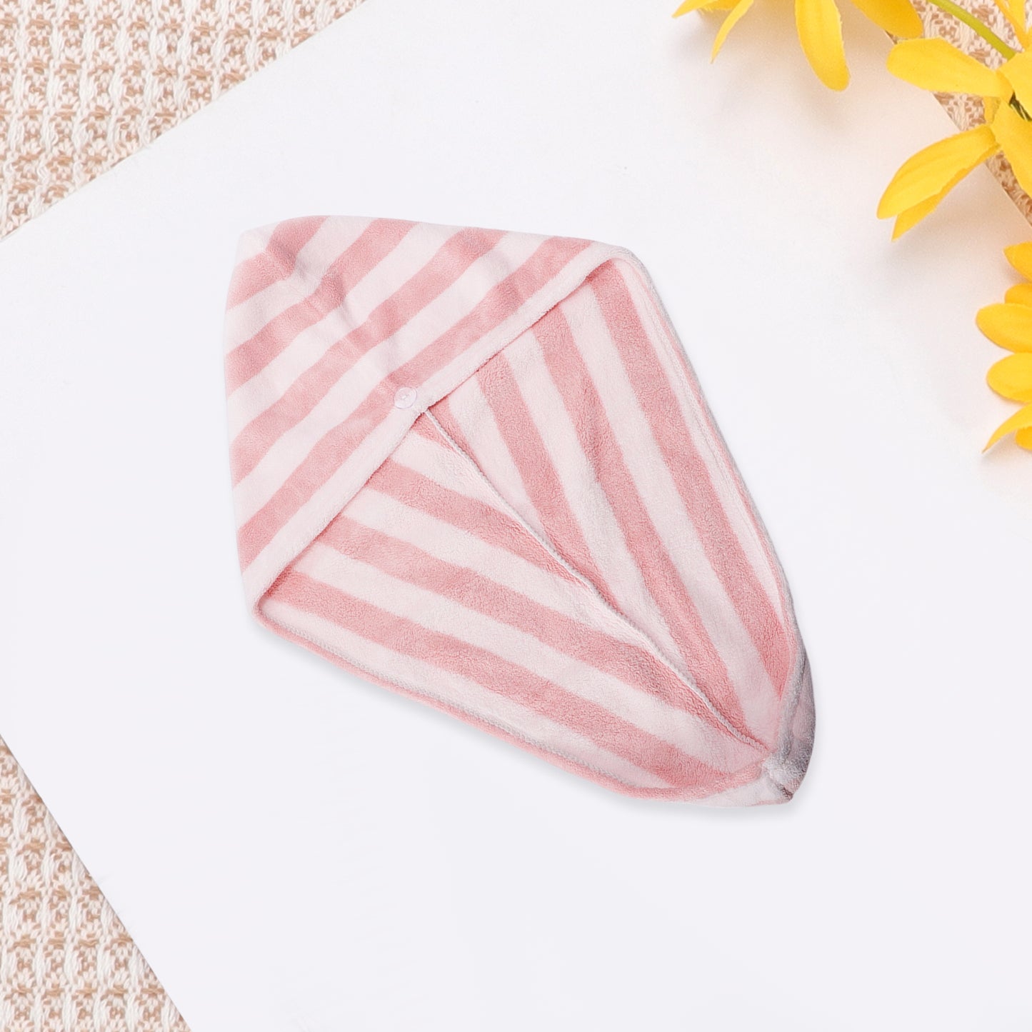 1 Pc Women Single Thick Layer Head Towel Cap Hair Drying Towel for Travel Pink