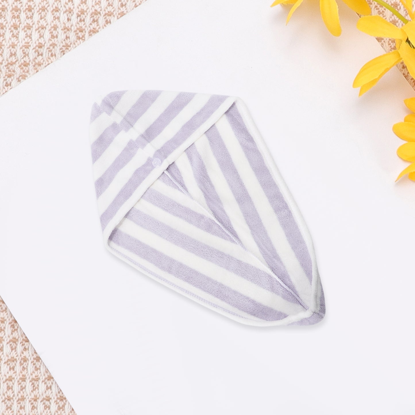 1 Pc Women Single Thick Layer Head Towel Cap Hair Drying Towel for Travel Purple