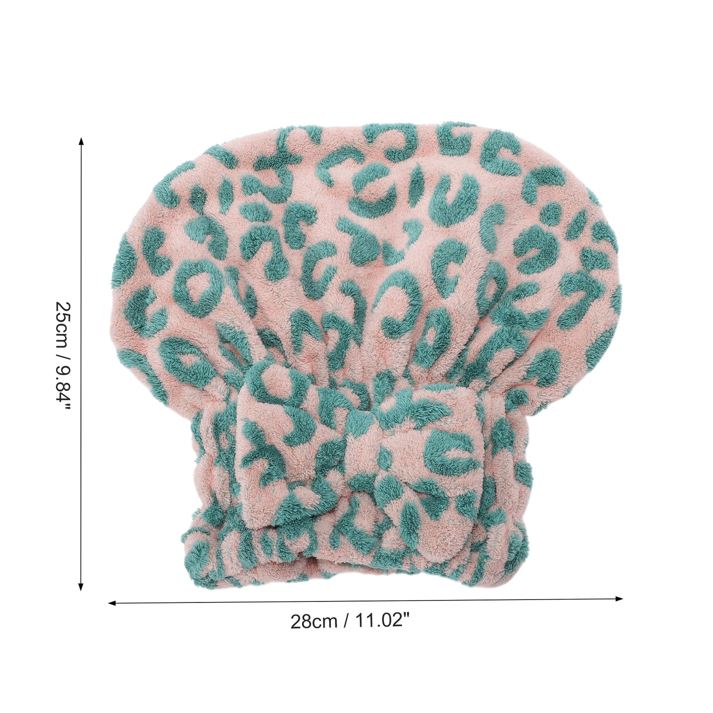 1 Pc Single Thick Butterfly Layer Head Towel Cap Hair Drying Towel Green