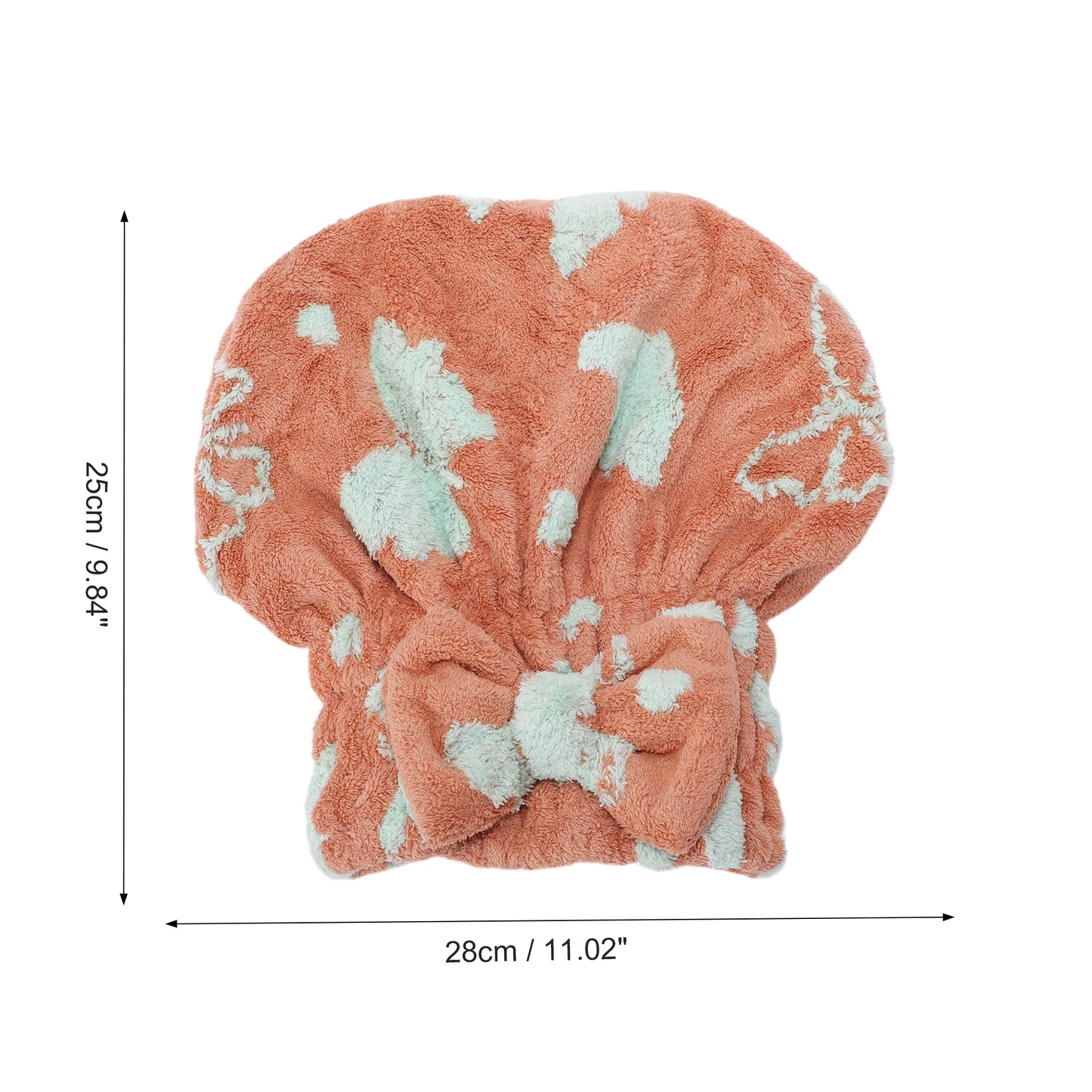 1 Pc Single Thick Butterfly Layer Head Towel Cap Hair Drying Towel Pink