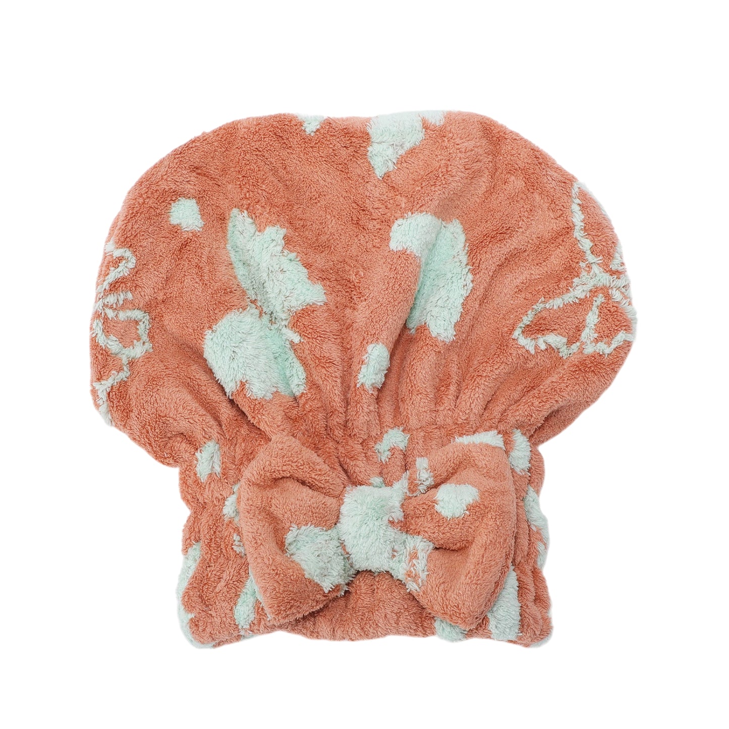 1 Pc Single Thick Butterfly Layer Head Towel Cap Hair Drying Towel Pink
